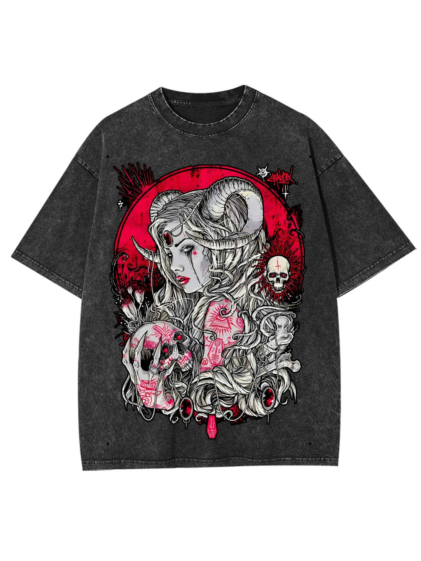 Enchantress Of The Underworld Washed Tshirt-ClassyOutlaw Sale