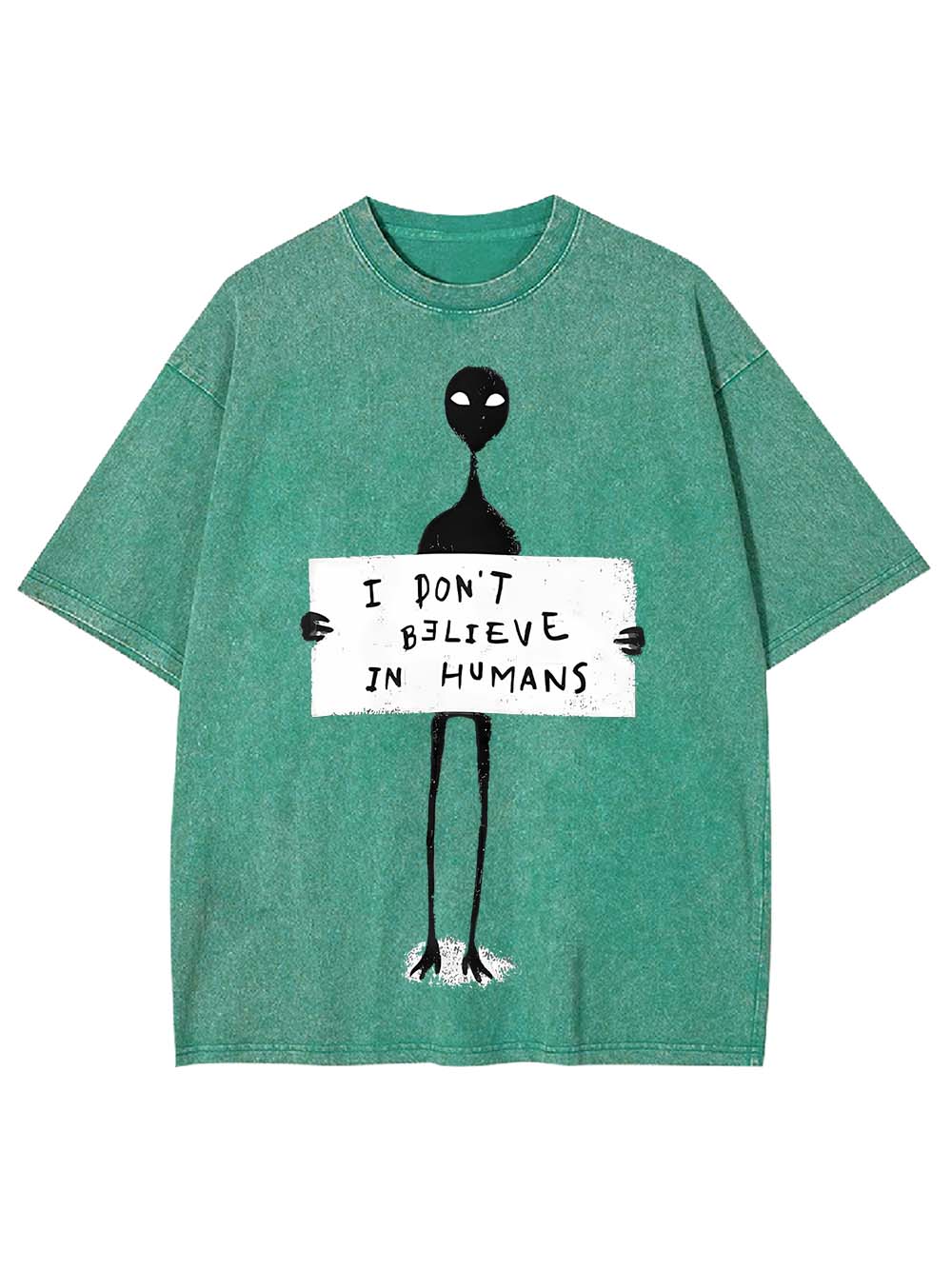 I DON'T BELIEVE IN HUMANS WASHED TSHIRT