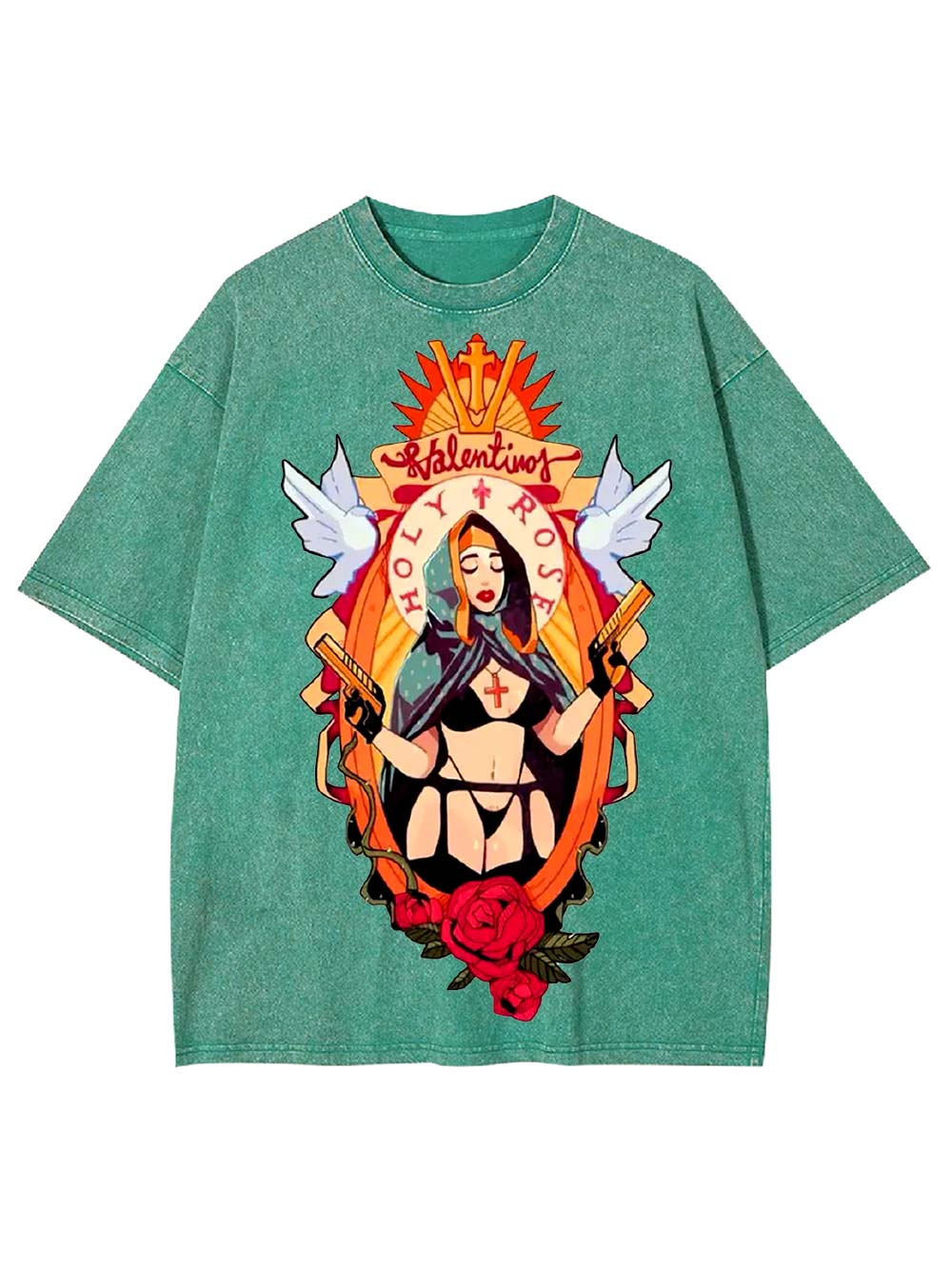 Holy Rose Rebel Washed Tshirt