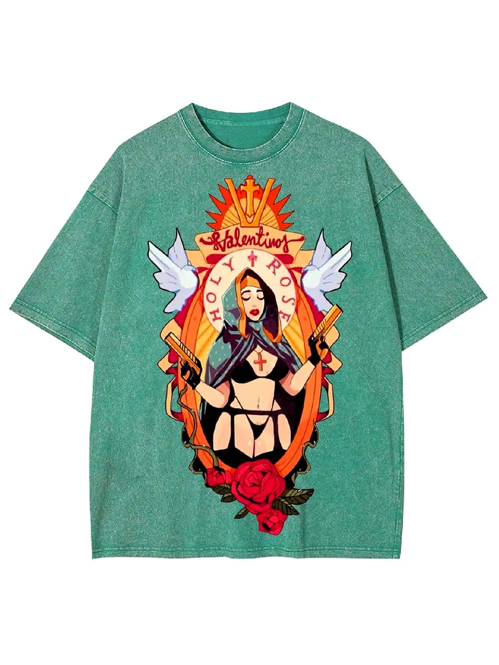 Holy Rose Rebel Washed Tshirt