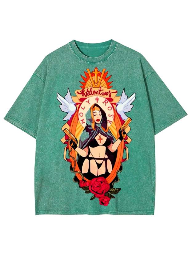 Holy Rose Rebel Washed Tshirt