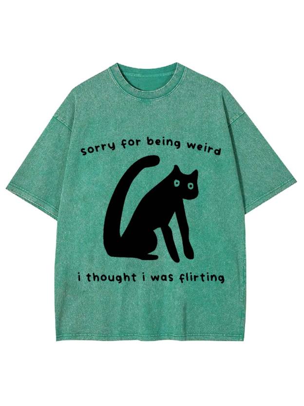 Sorry For Being Weird   I Thought I Was Flirting Washed Tshirt