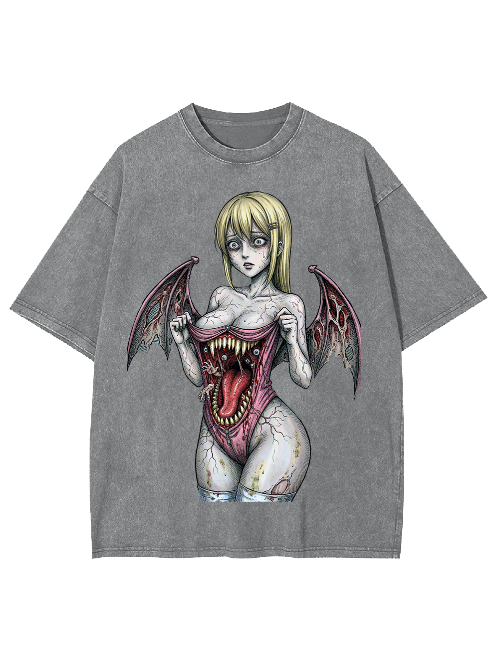Bat Wings & Bite Washed Tshirt