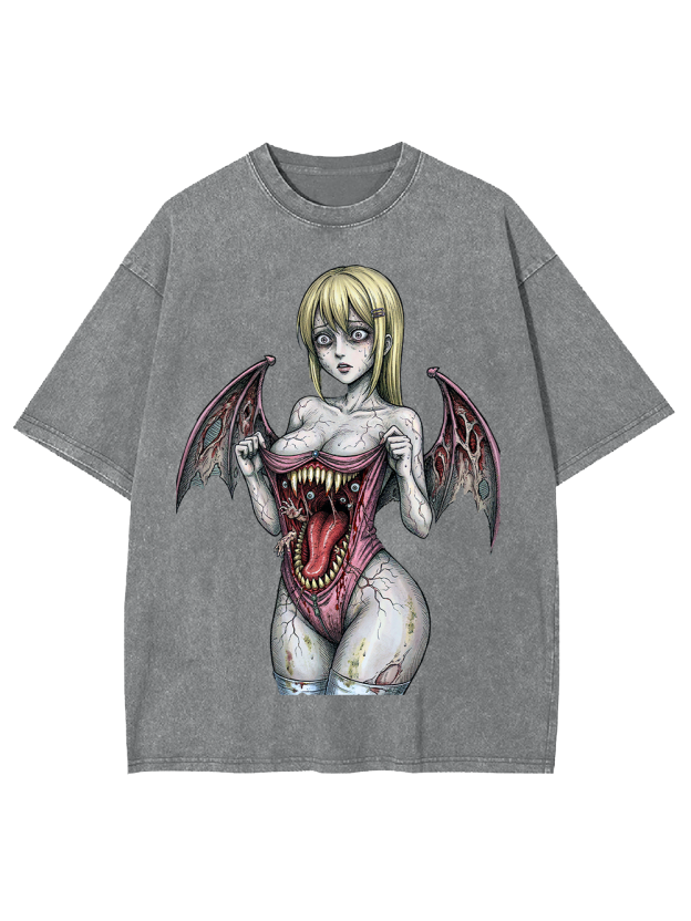 Bat Wings & Bite Washed Tshirt