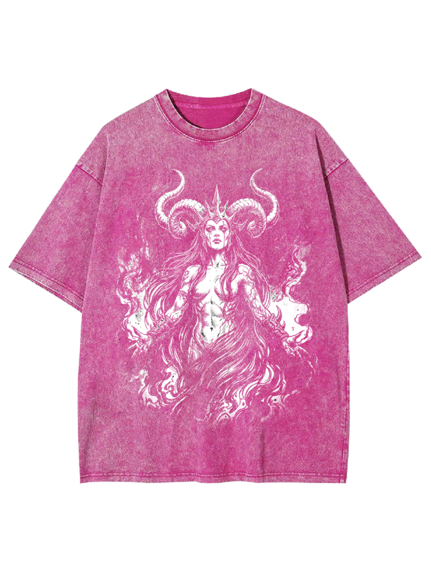 Flamebound Witch – Occult Washed Tshirt