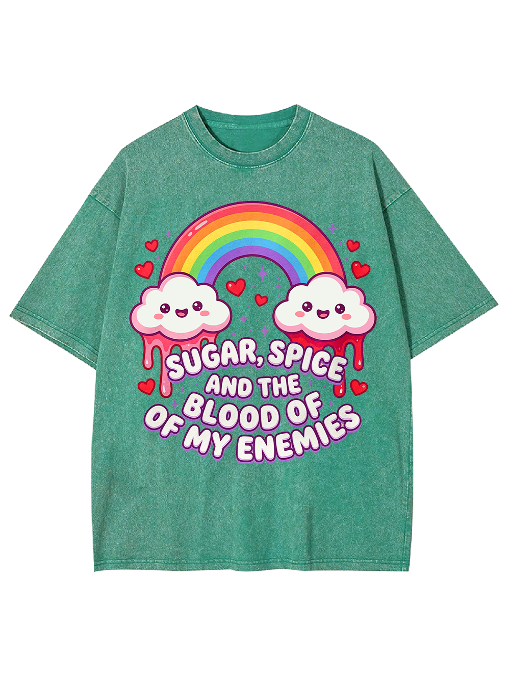 SUGAR, SPICE AND THE BLOOD OF MY ENEMIES Washed Tshirt