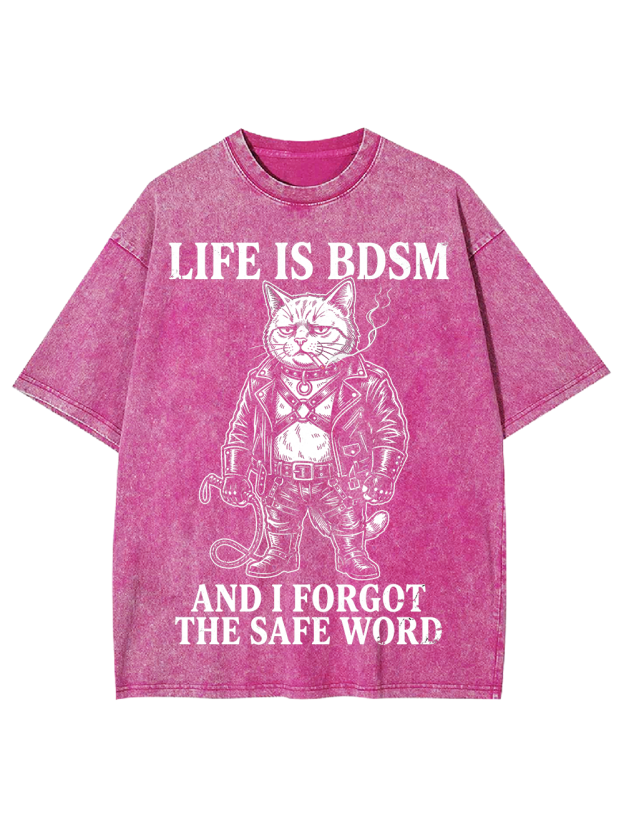 LIFE IS BDSM AND I FORGOT THE SAFE WORD Washed Tshirt