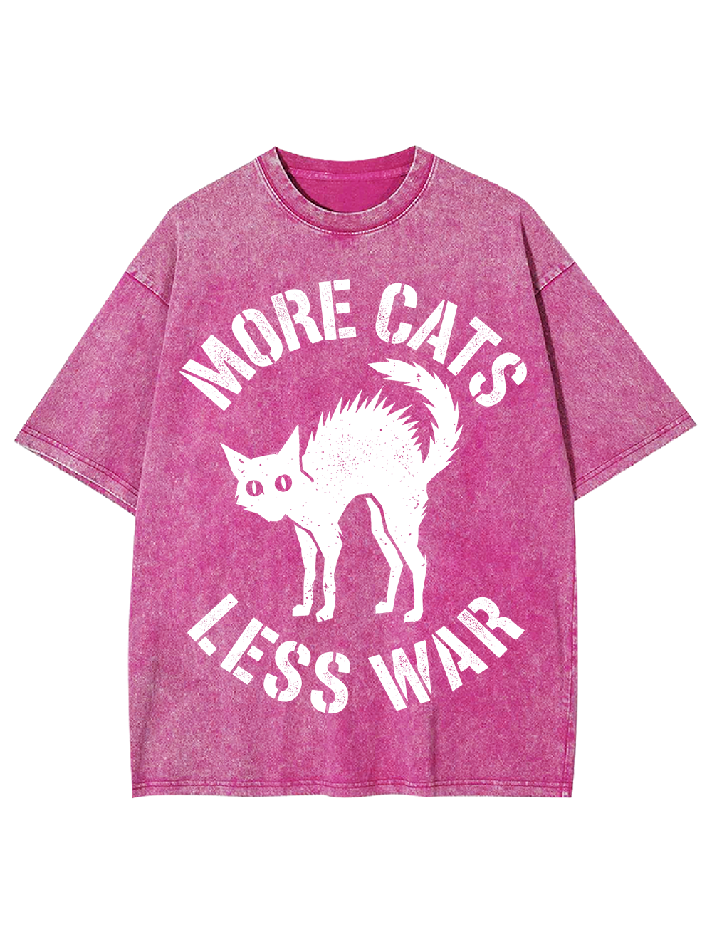 MORE CATS LESS WAR Washed Tshirt