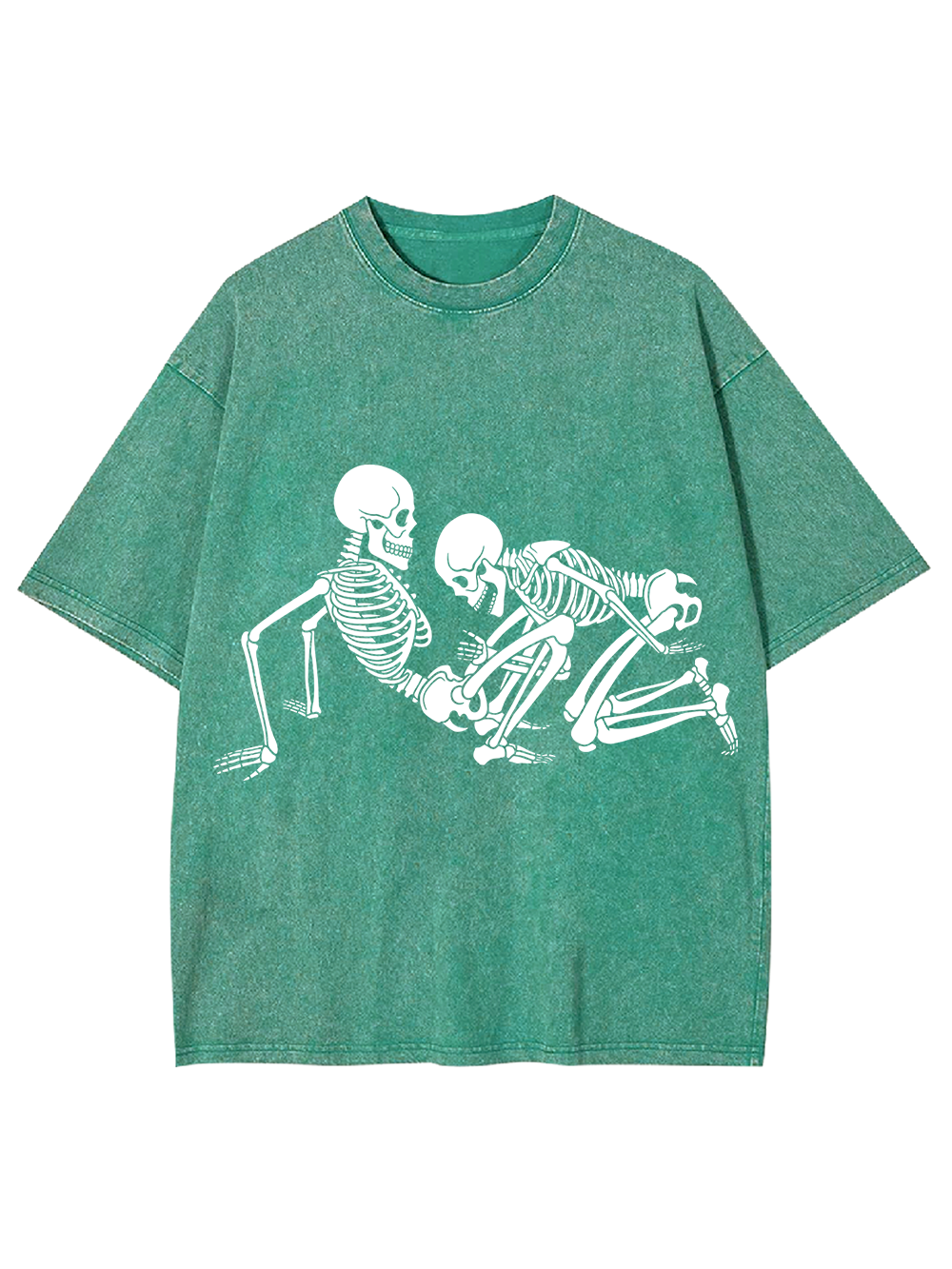 Bone Play Retro Grunge Skeleton Washed Tshirt