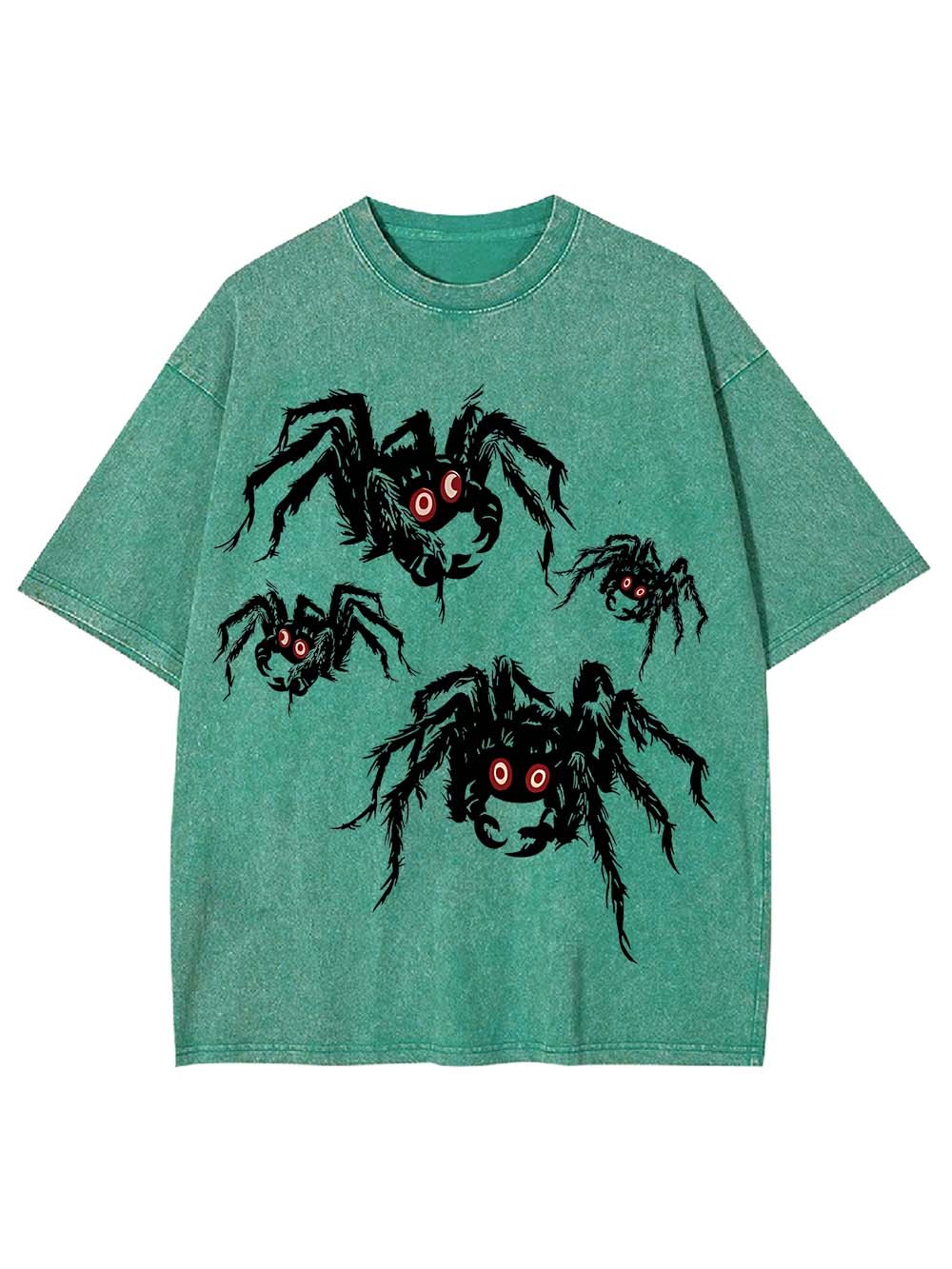 Creepy Crawling Spiders Washed Tshirt-ClassyOutlaw Sale