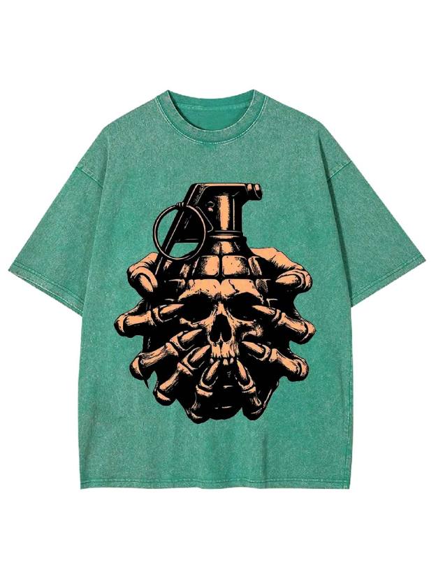 Skull Grenade Washed Tshirt