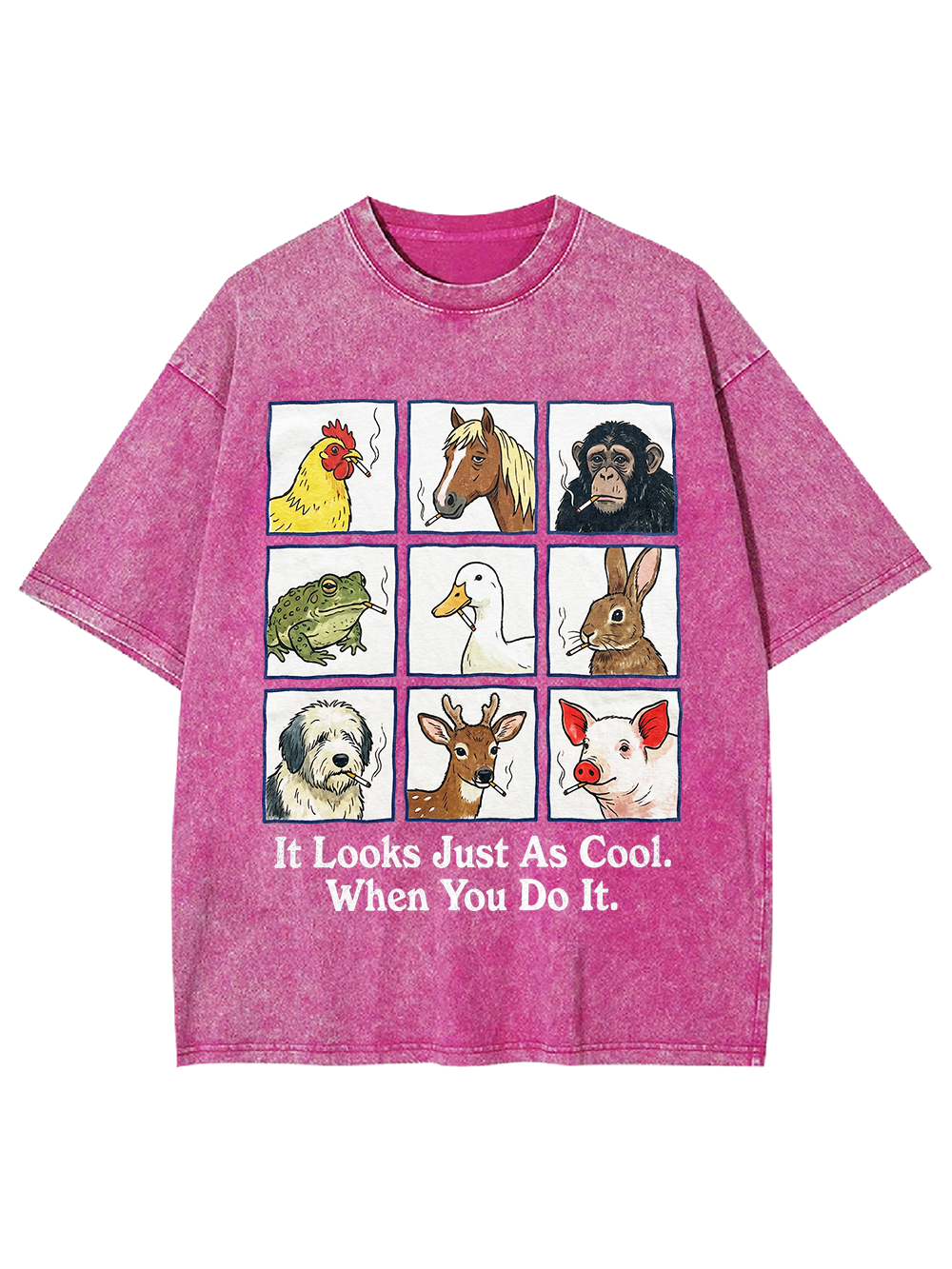 Vintage Animal Faces Washed Tshirt