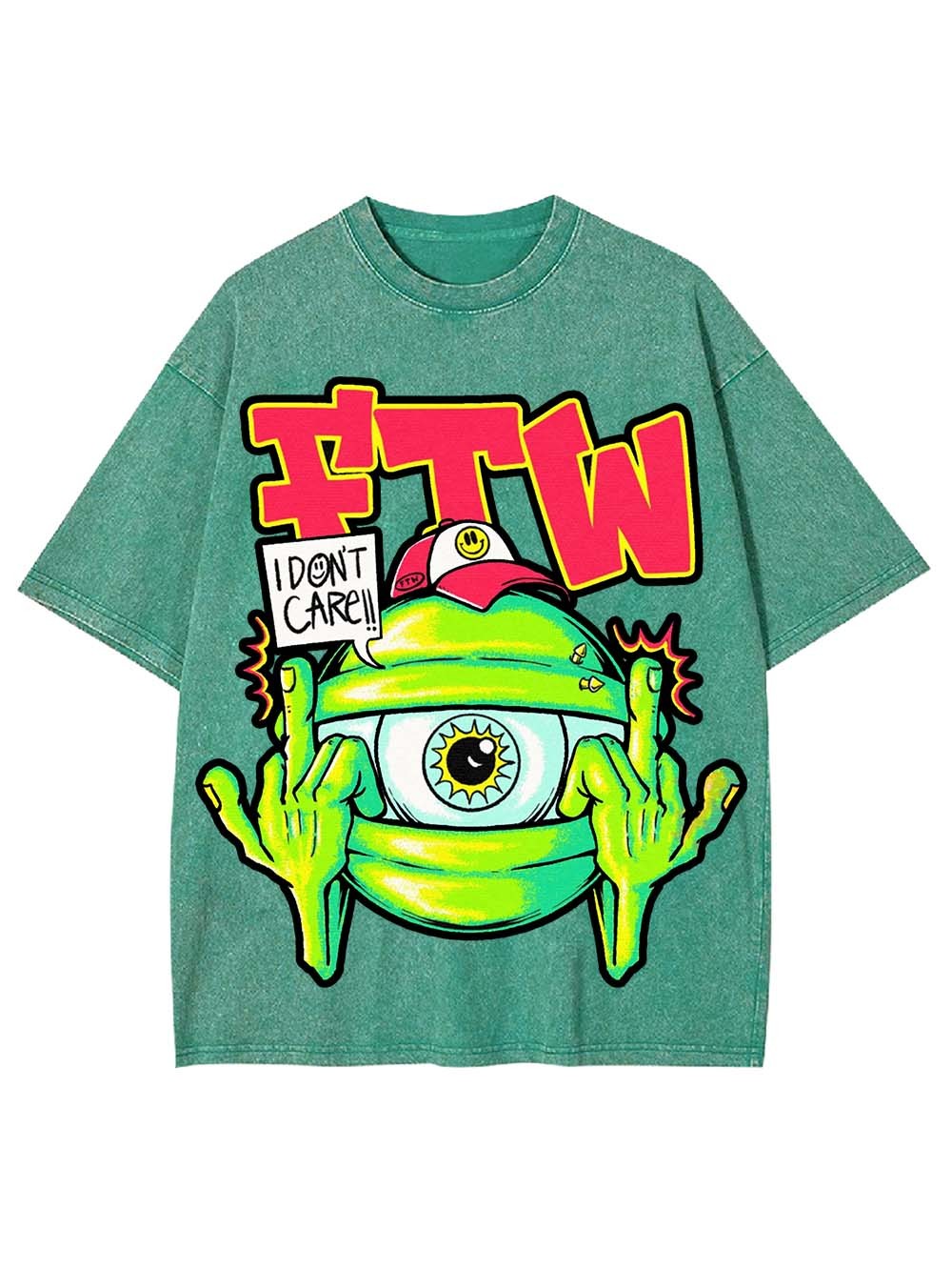 I Donlt care Washed Tshirt