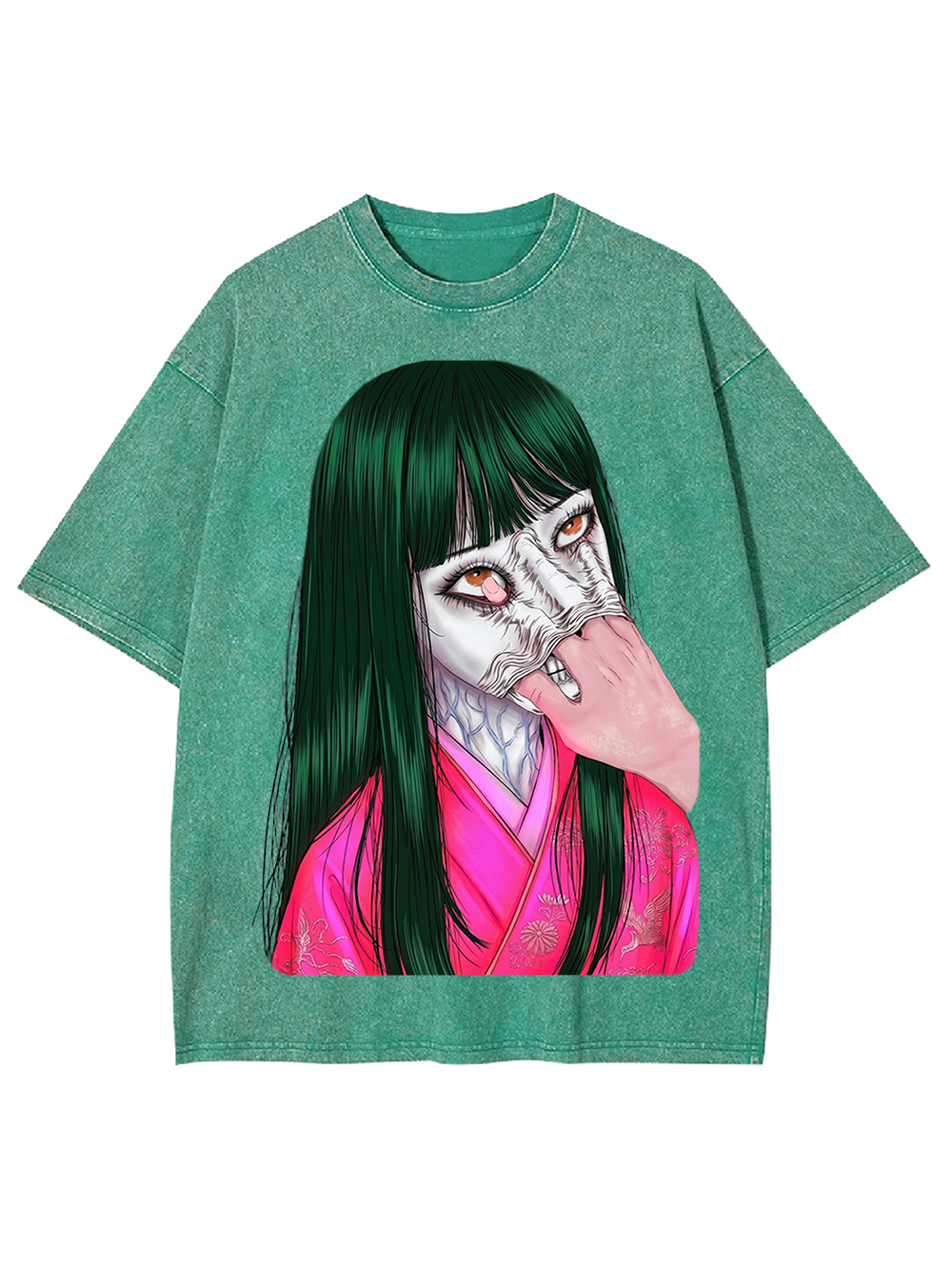 Horror & Thriller Kimono Girl Washed Tshirt