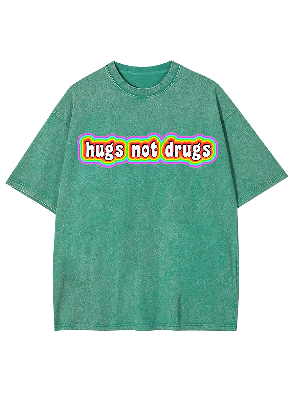 Hugs Not Drugs Washed Tshirt