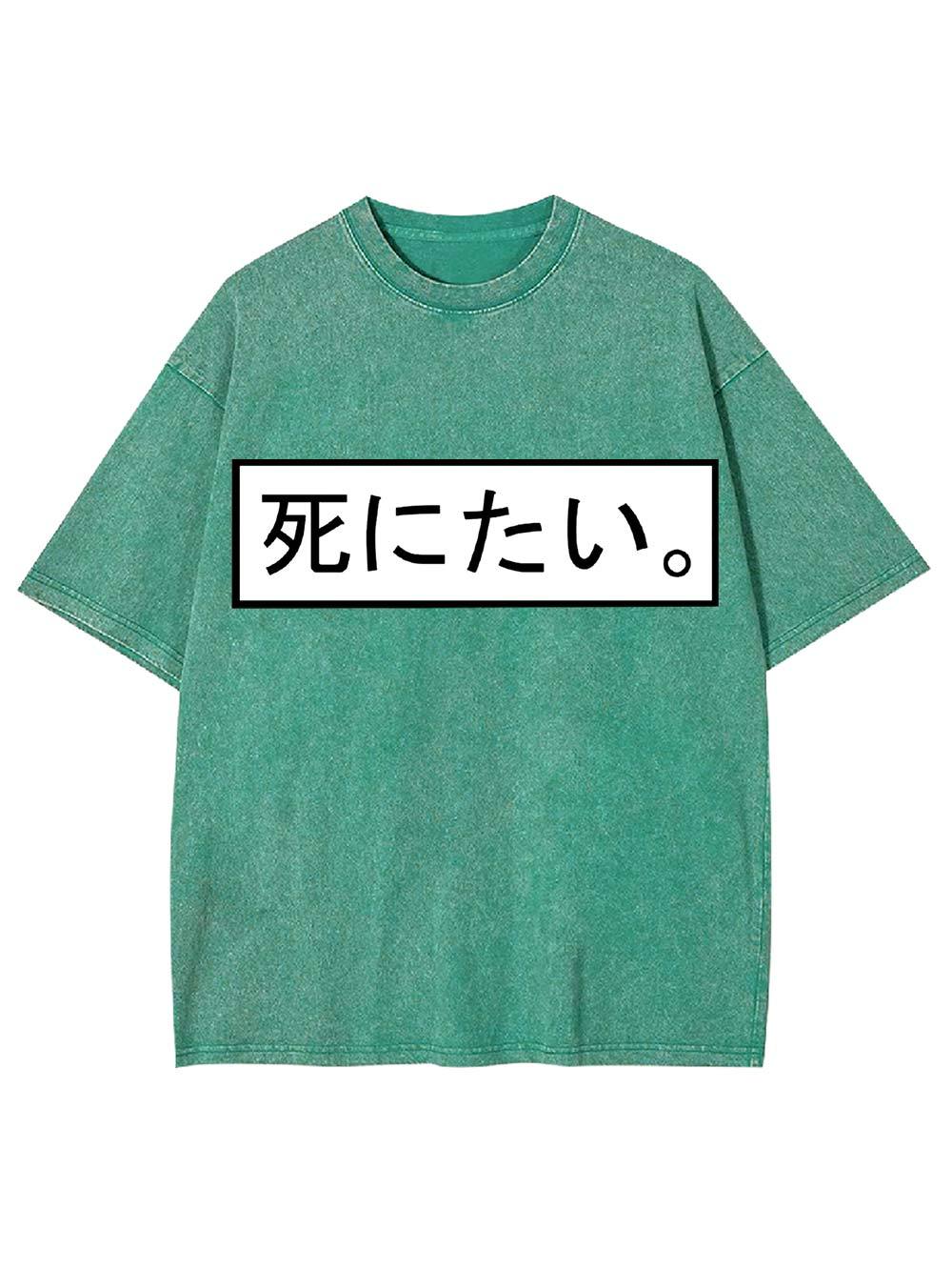 I Want To Die Washed Tshirt
