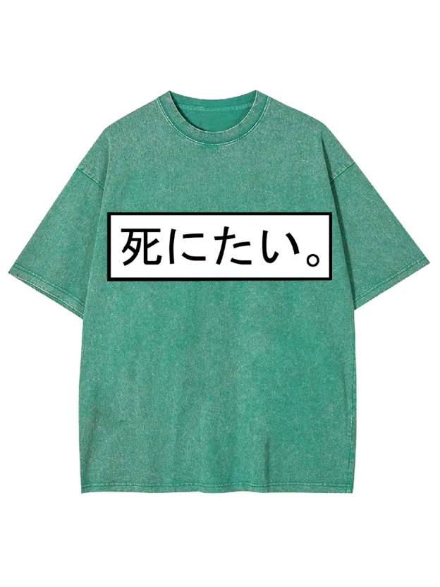 I Want To Die Washed Tshirt