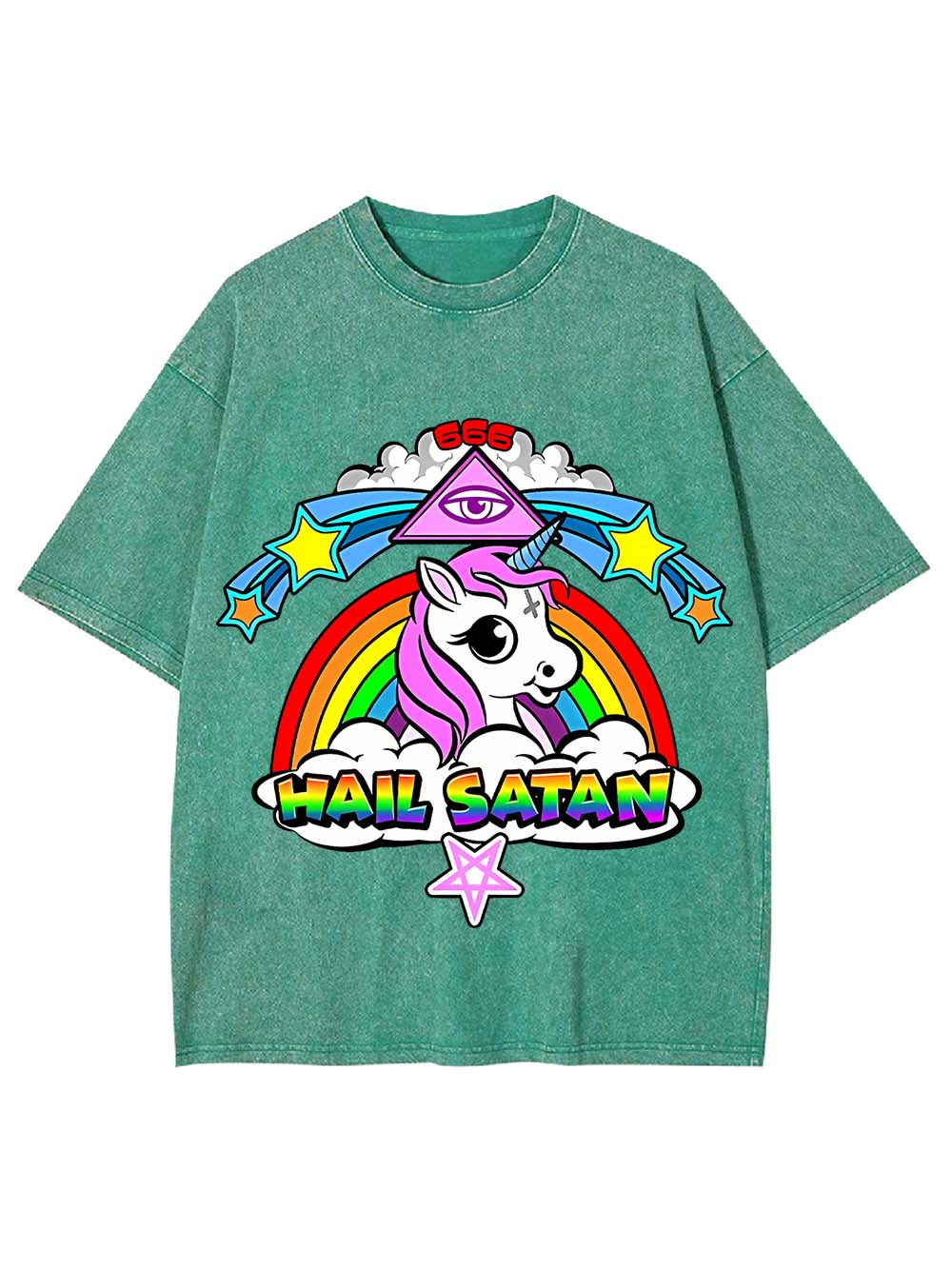 HAIL SATAN WASHED TSHIRT