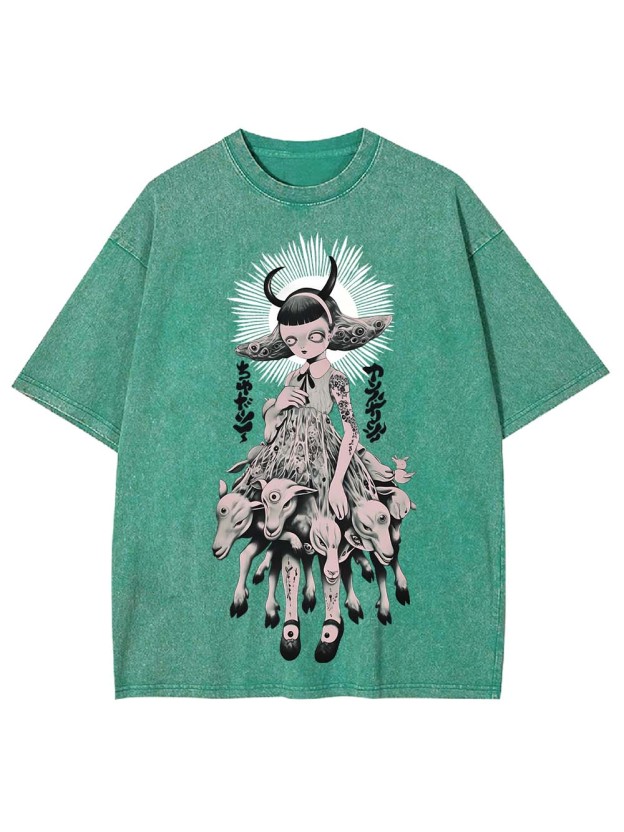 The Girl of Many Eyes Washed Tshirt