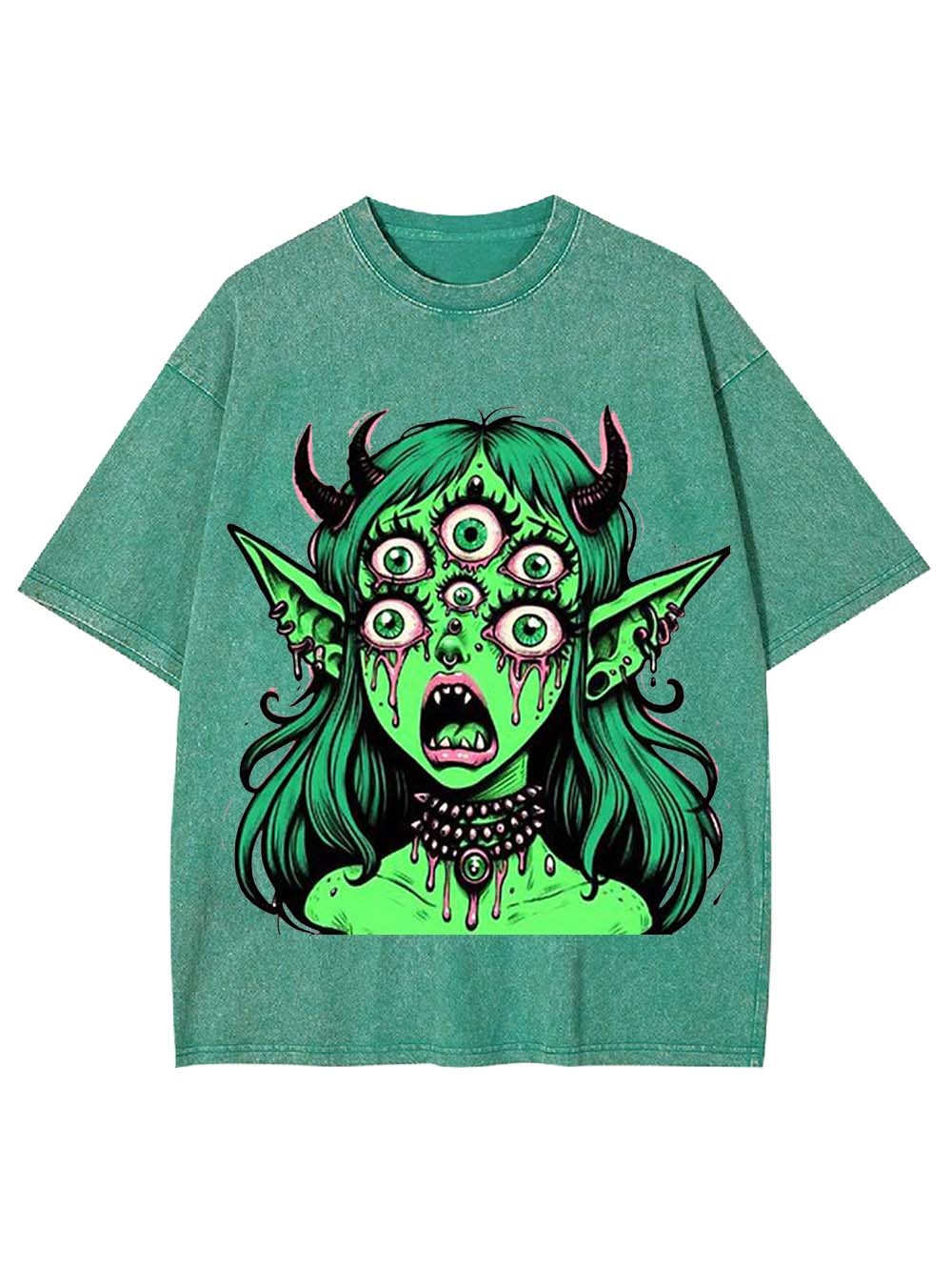 Multi-Eyed Demoness Washed Tshirt