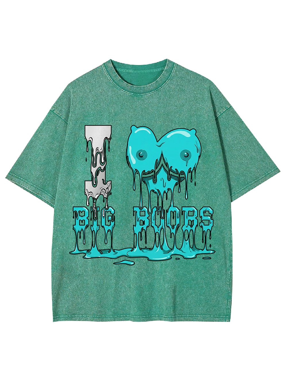 I LOVE BIG BOOBS WASHED TSHIRT