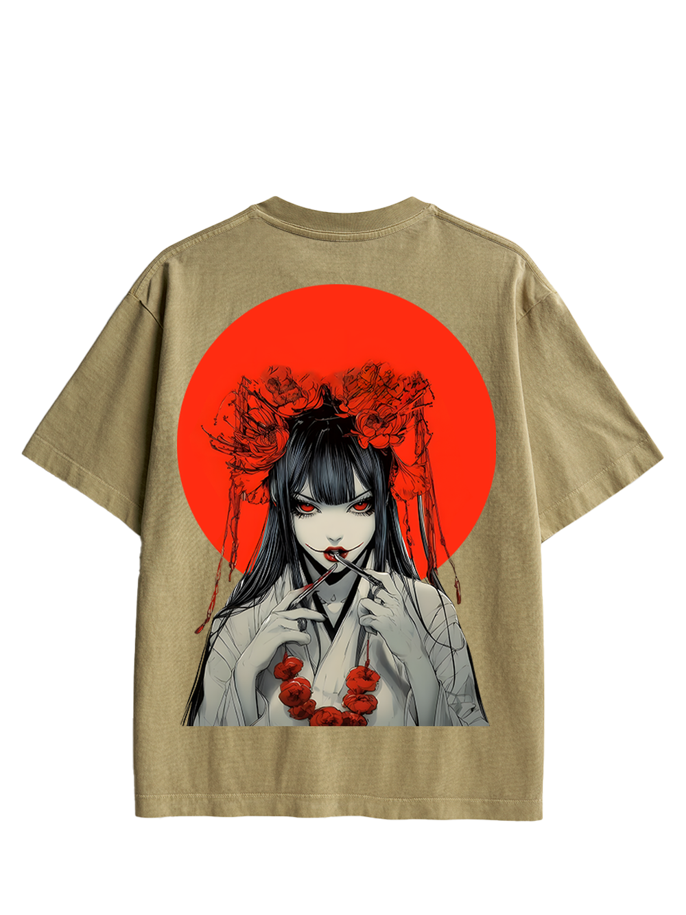 CRIMSON ENCHANTRESS DOUBLE SIDED PRINT WASHED TSHIRT