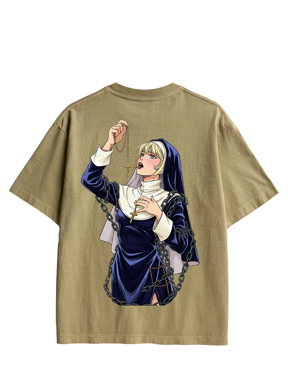 LICKING MANGA NUN DOUBLE SIDED PRINT WASHED TSHIRT