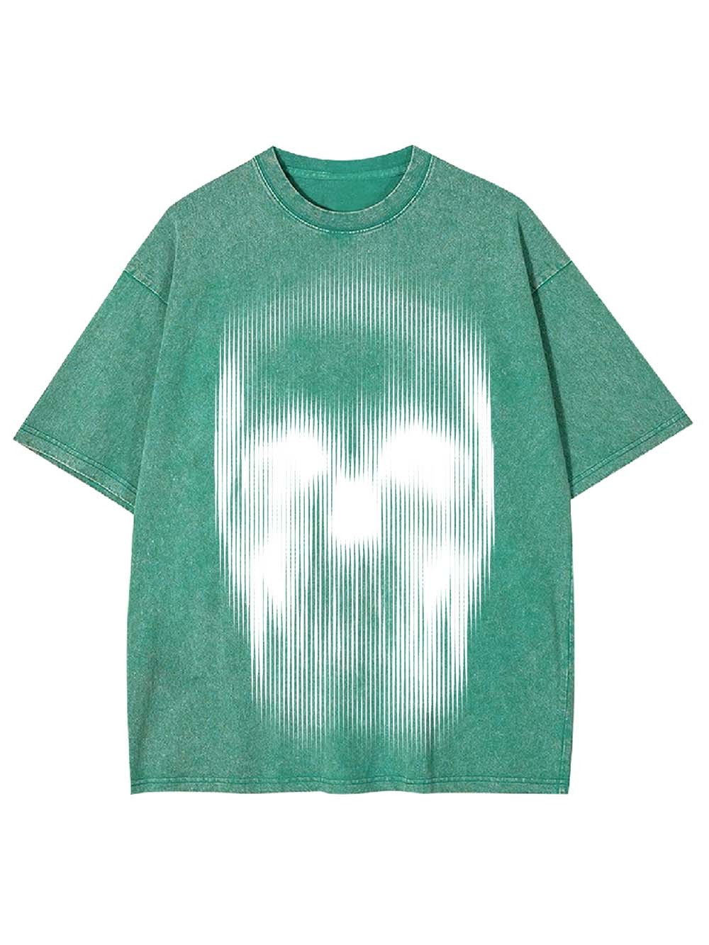 Distorted Skull Art Washed Tshirt