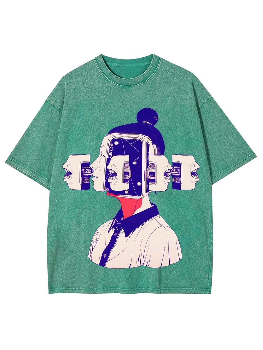 Fragmented Voices Of The Mind Washed Tshirt-ClassyOutlaw Sale