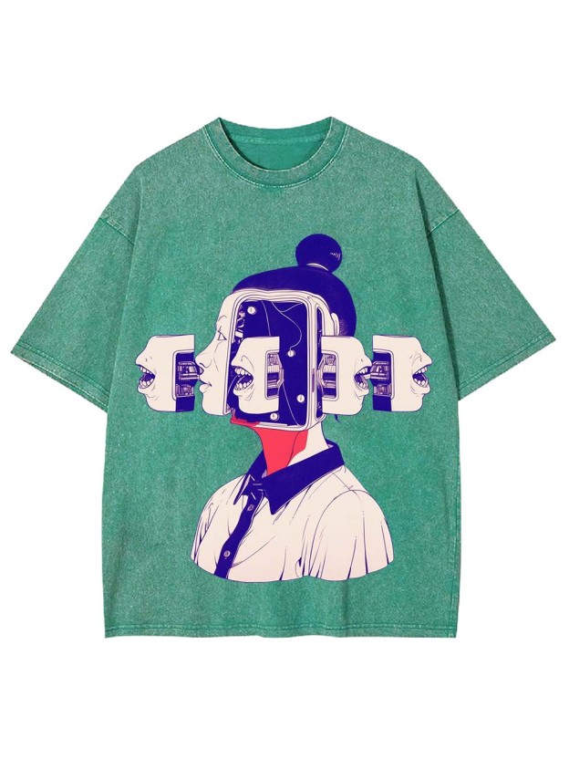 FRAGMENTED VOICES OF THE MIND WASHED TSHIRT