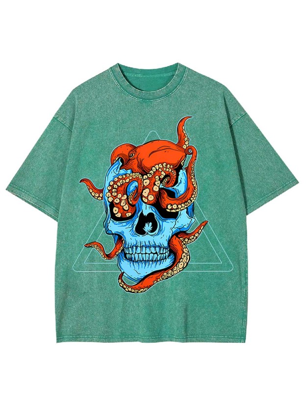 Tentacled Skull Washed Tshirt