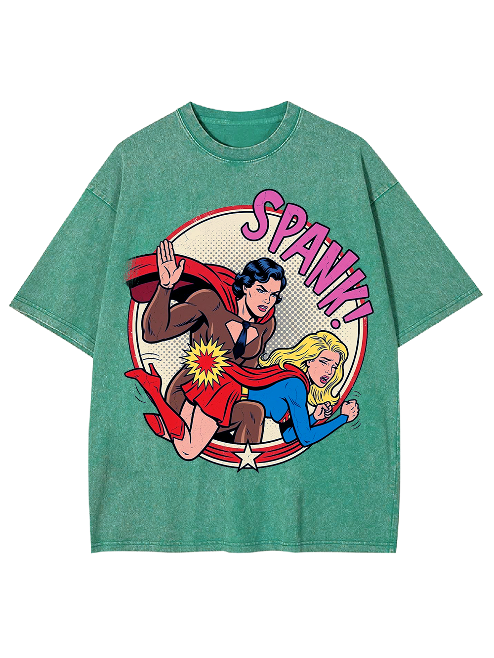 SPANK COMIC SUPERHERO WASHED TSHIRT