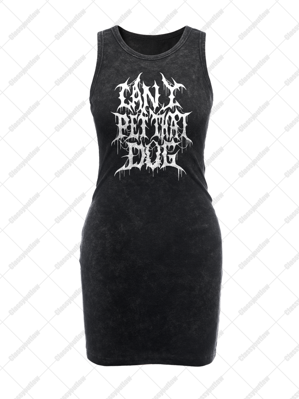 CAN I PET THAT DOG VINTAGE BODYCON TANK DRESS