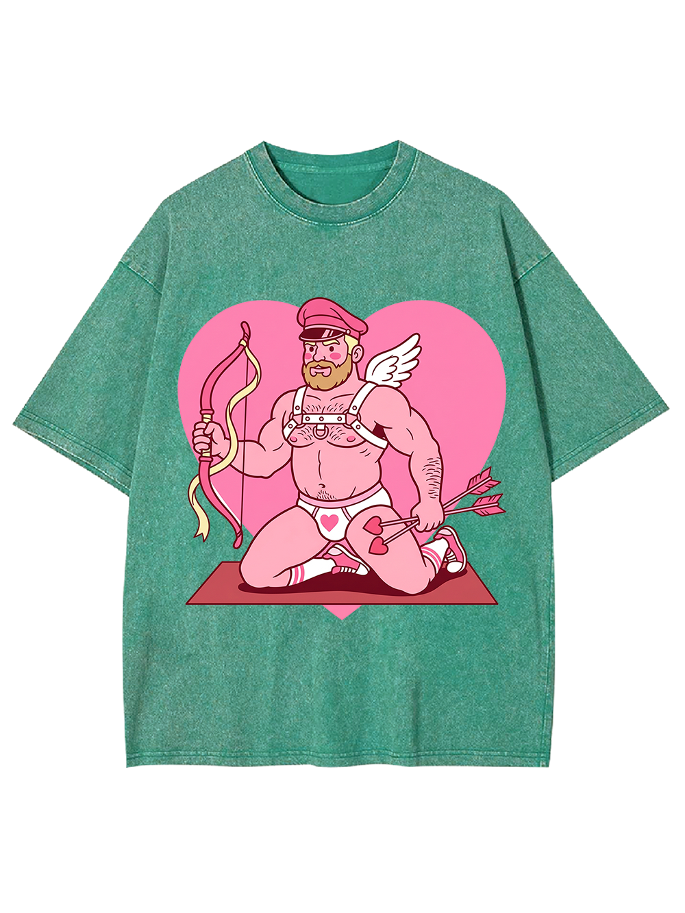 CUPID KNEELING WITH BOW WASHED TSHIRT