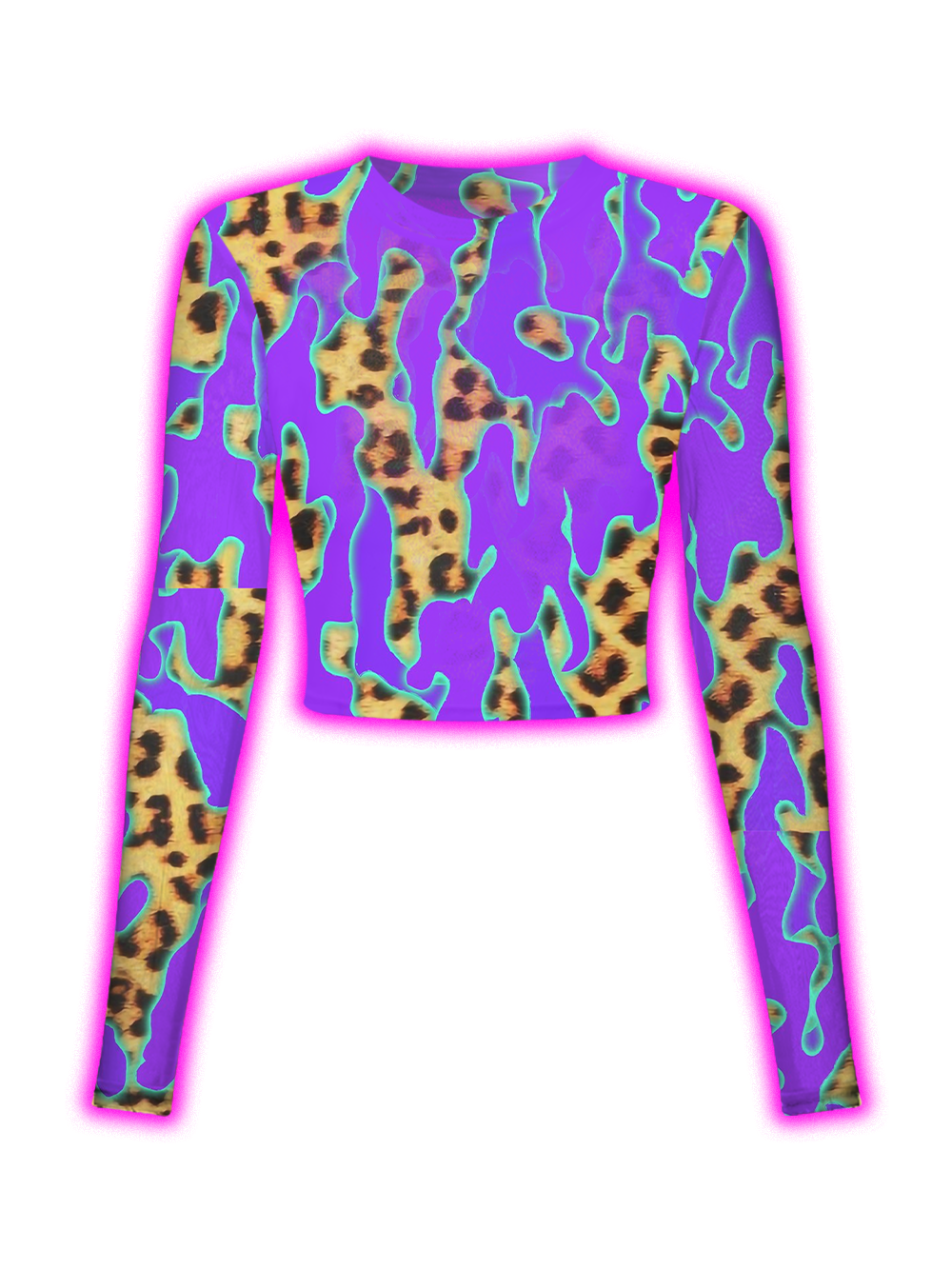 TRIPPY PURPLE LEOPARD MELT MESH TOP