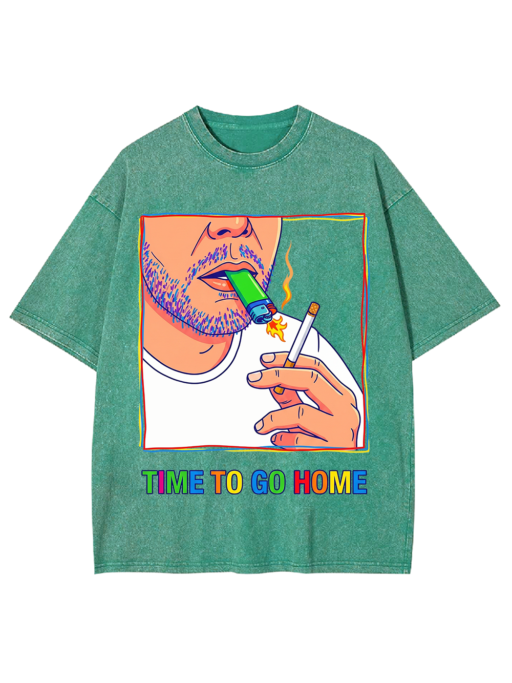 TIME TO GO HOME WASHED TSHIRT