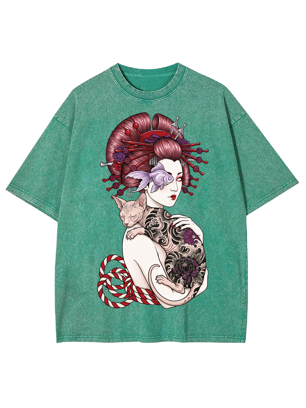 TATTOOED SPHYNX DREAM WASHED TSHIRT
