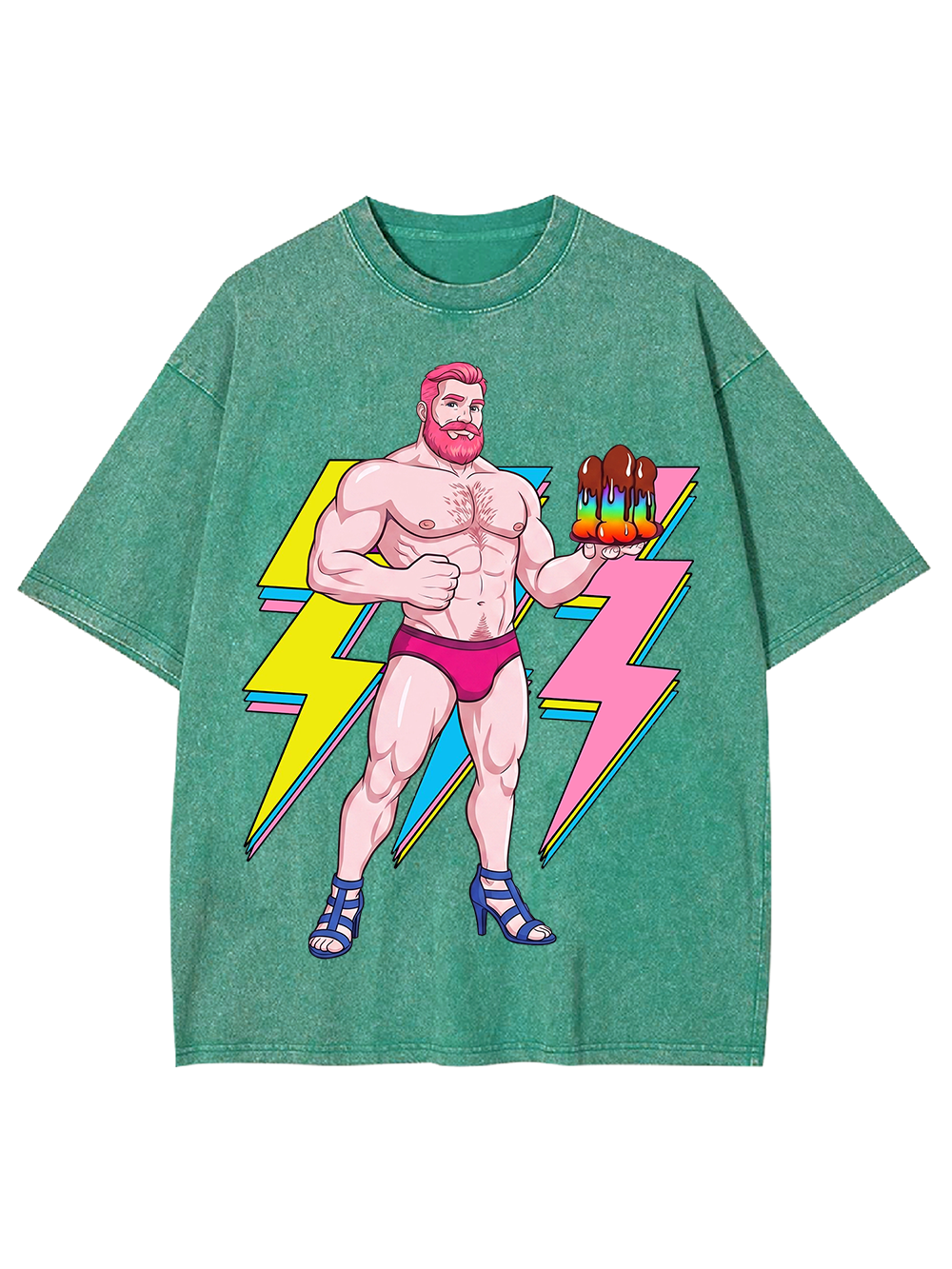 LIGHTNING MUSCLE POP WASHED TSHIRT