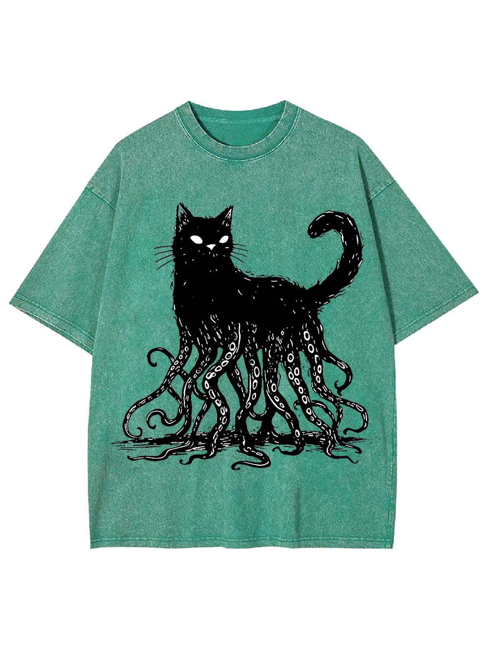 Octopus Tentacle Cat Washed Tshirt