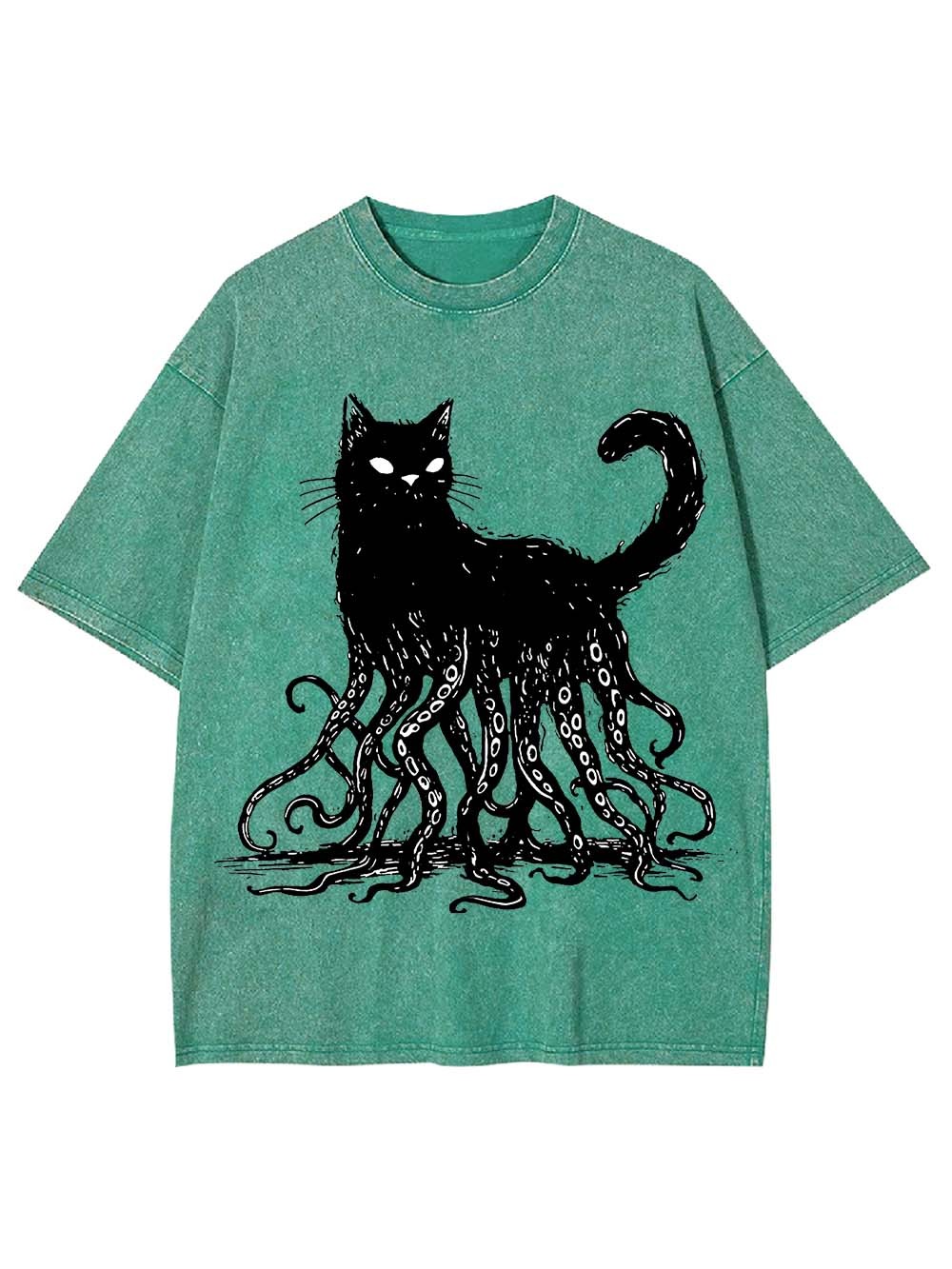 Octopus Tentacle Cat Washed Tshirt