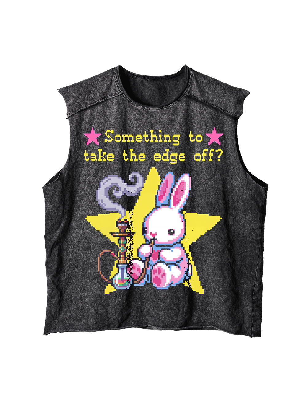 SOMETHING TO TAKE THE EDGE OFF DISTRESSED TANK TOP