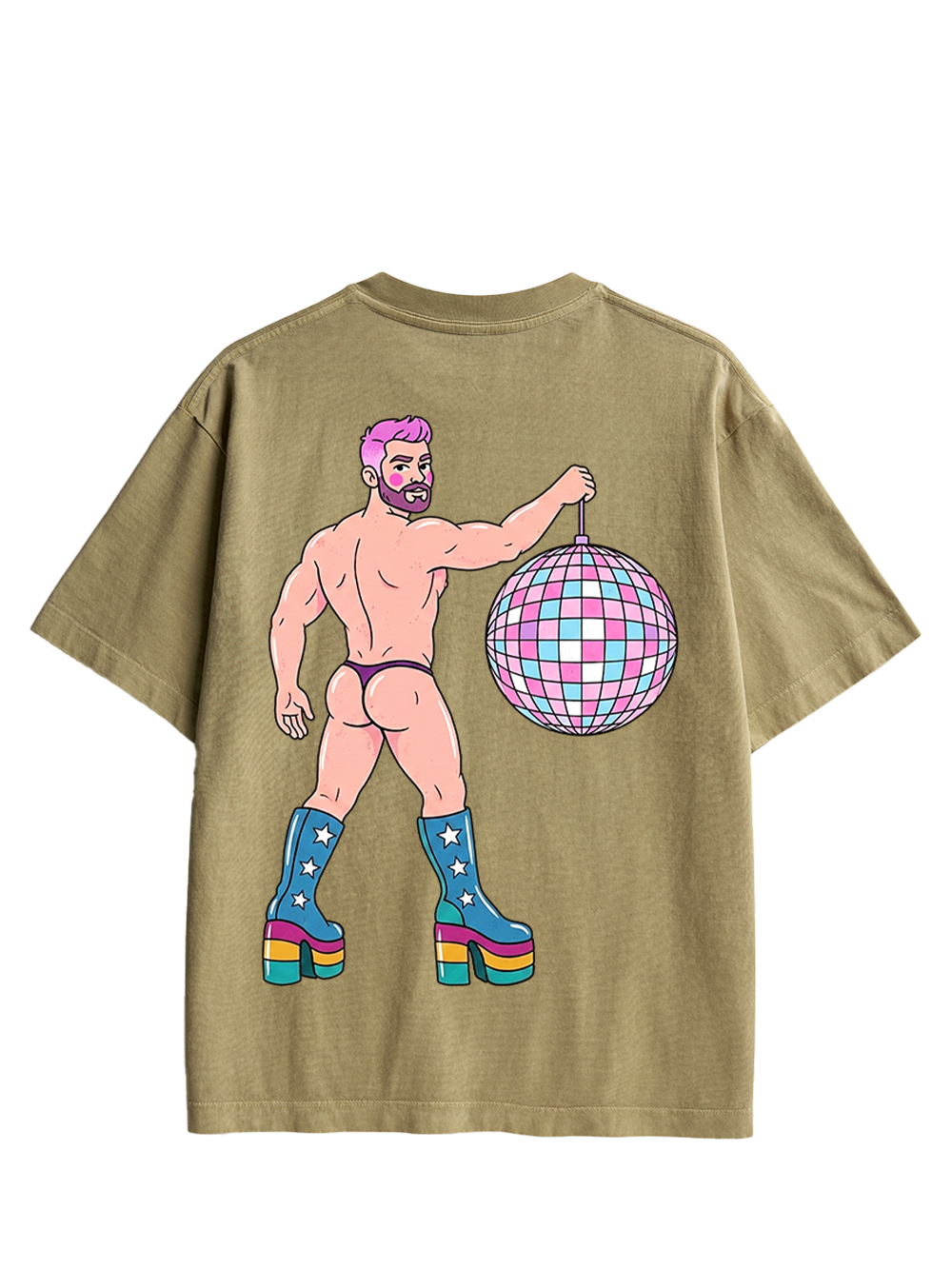 DISCO DIVA DUDE AAA DOUBLE SIDED PRINT WASHED TSHIRT