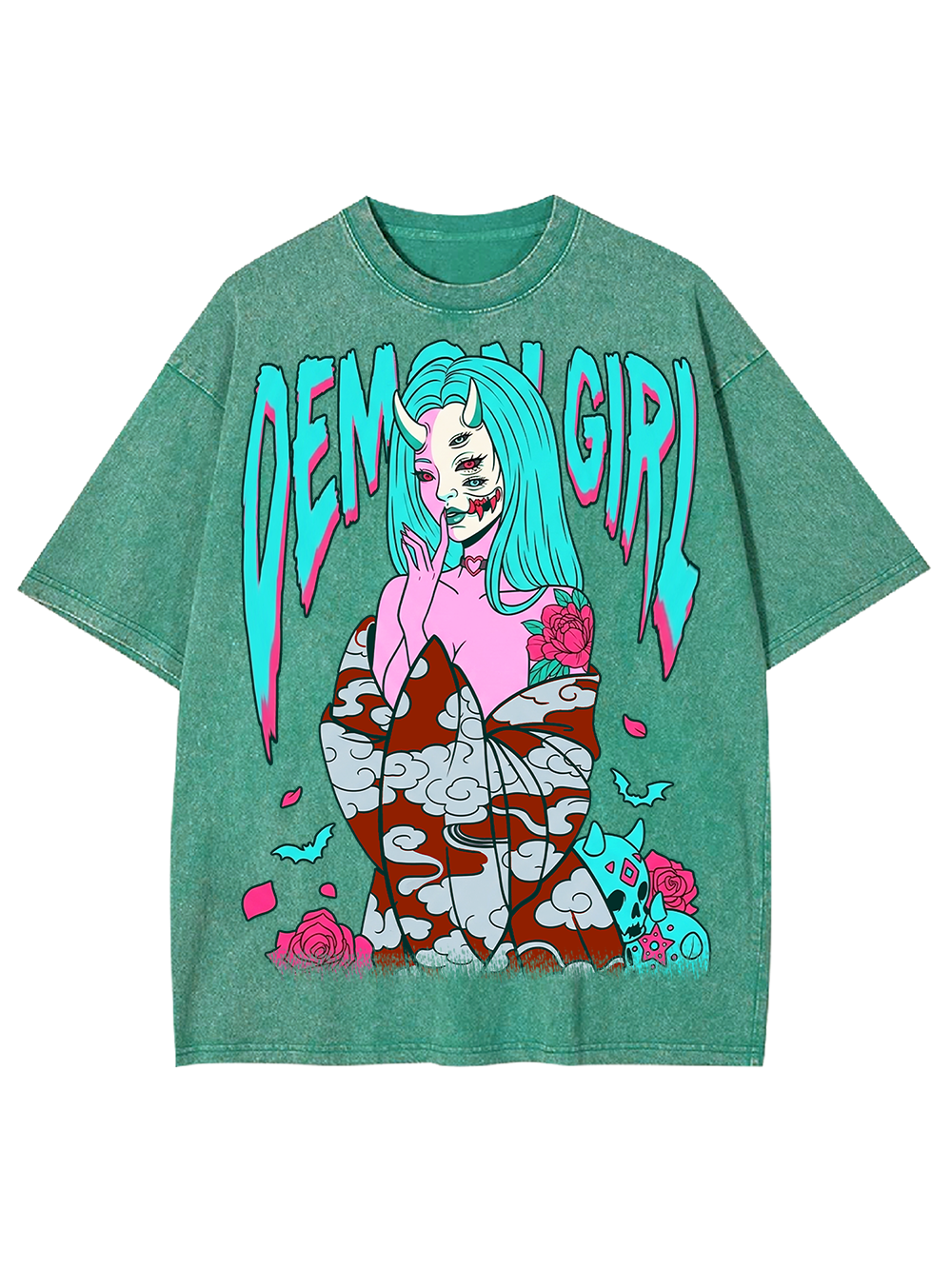 DEMON GIRL AAA WASHED TSHIRT