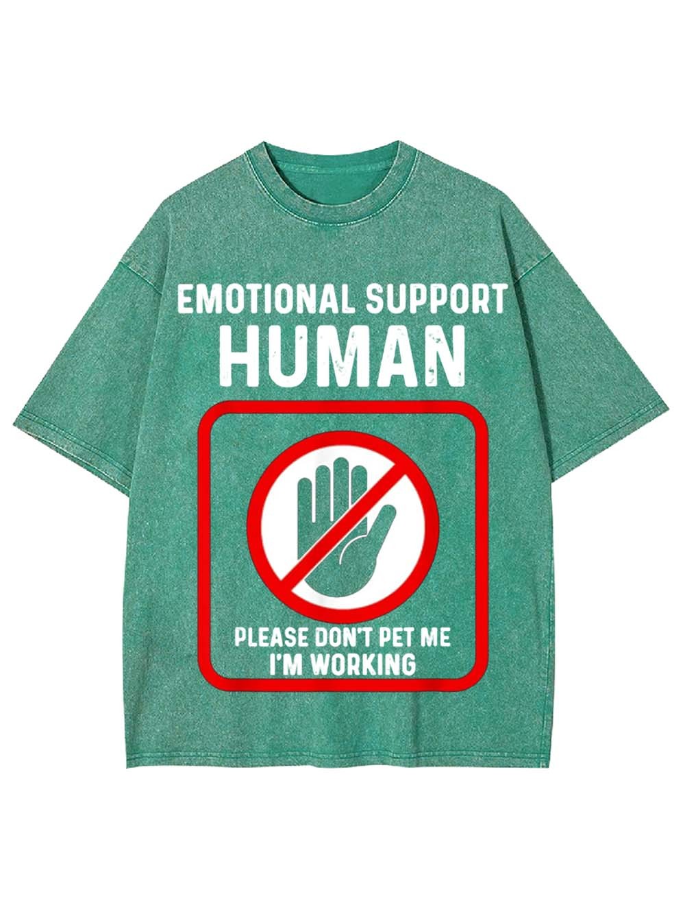 EMOTIONAL SUPPORT HUMAN WASHED TSHIRT