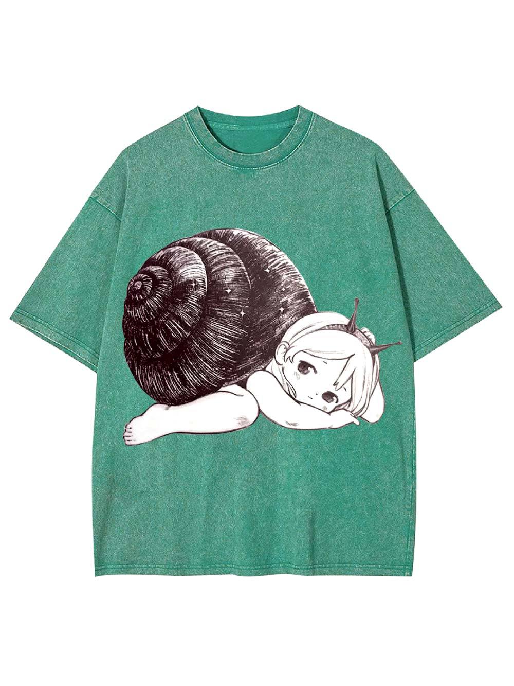 Snail Girl Washed Tshirt
