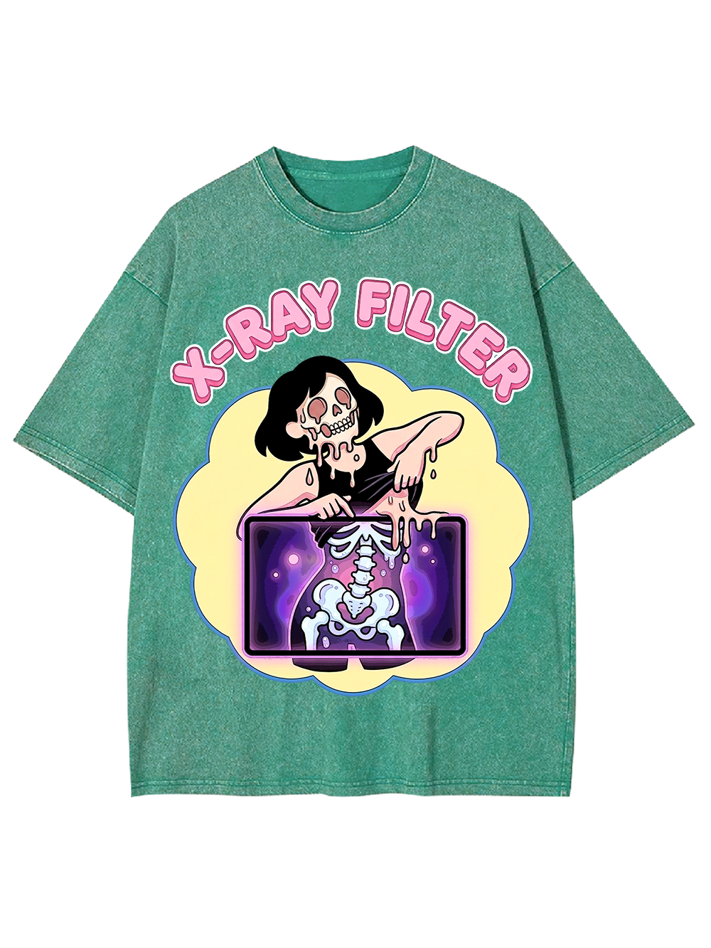 X-RAY FILTER SKELETON AAA WASHED TSHIRT