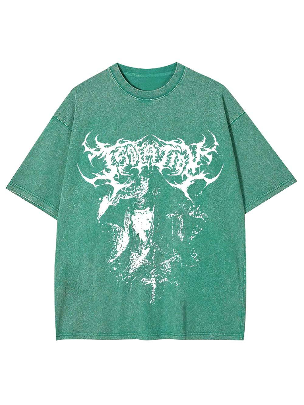 Dark Ritual Aesthetic Washed Tshirt