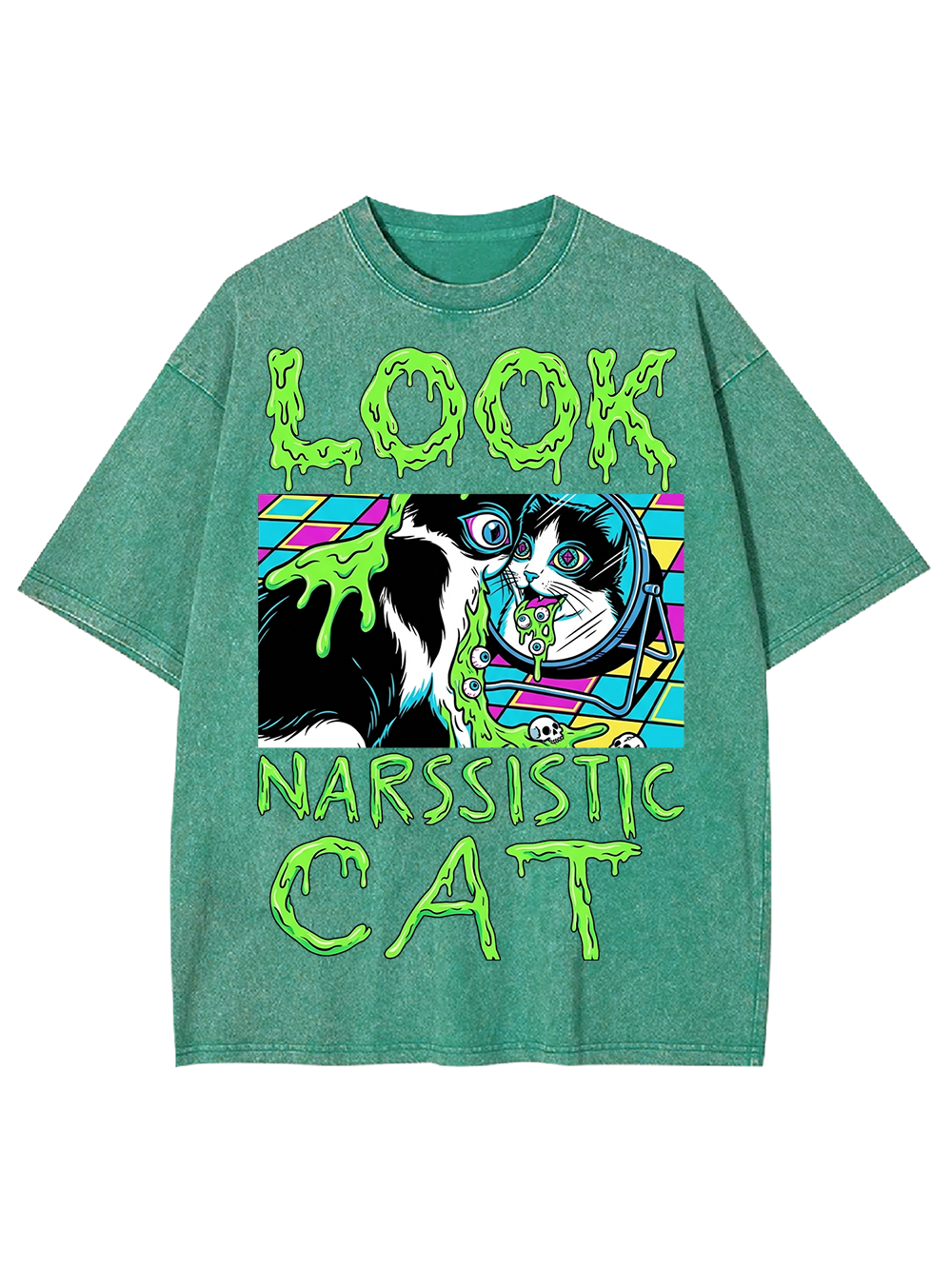 LOOK NARCISSISTIC CAT AAA WASHED TSHIRT