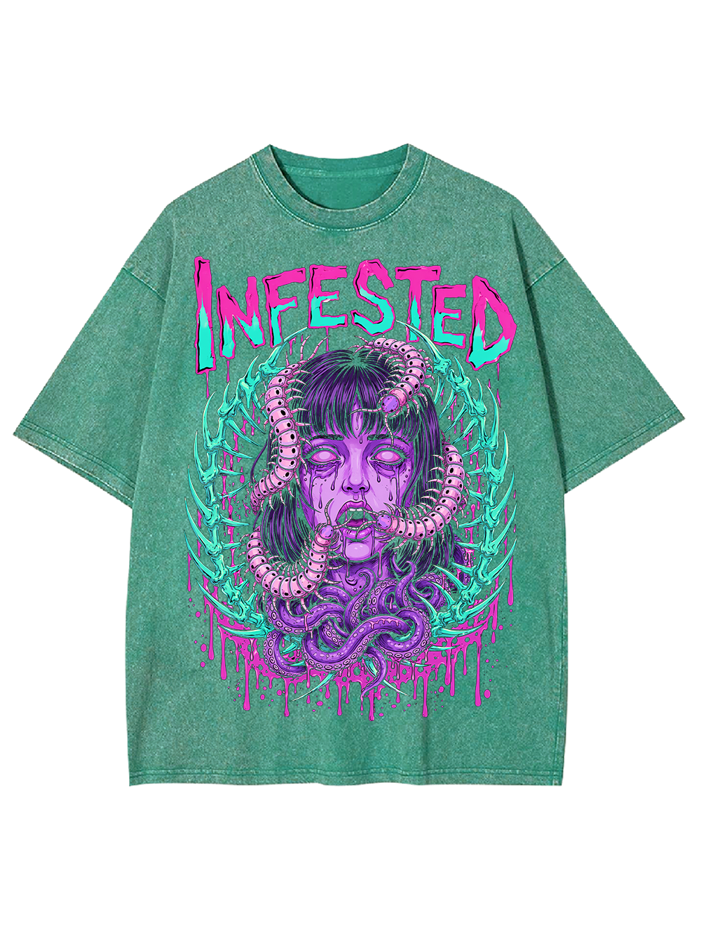INFESTED NIGHTMARE AAA WASHED TSHIRT