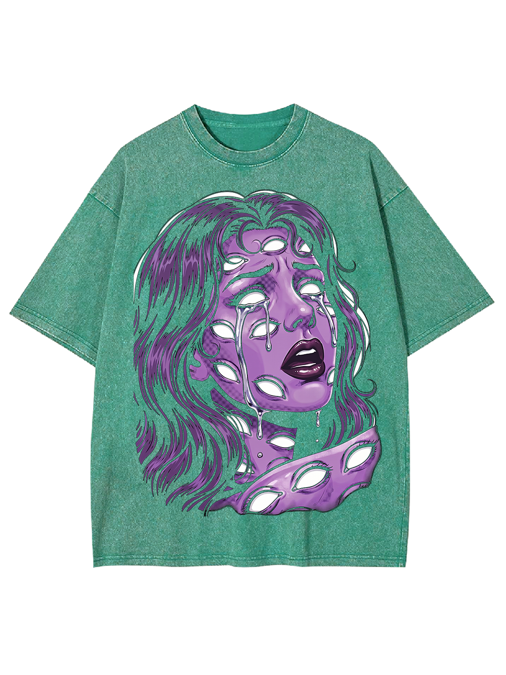 PURPLE CRYING EYES AAA WASHED TSHIRT
